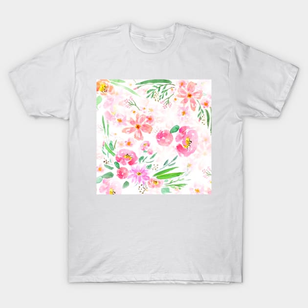 pink flowers pattern 1 T-Shirt by colorandcolor